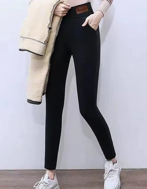 Load image into Gallery viewer, Women Lamb Fleece Leggings Seamless High Waist Thermal Winter Warm Legging Solid Lamb Fleece Casual Pants Female Streetwear
