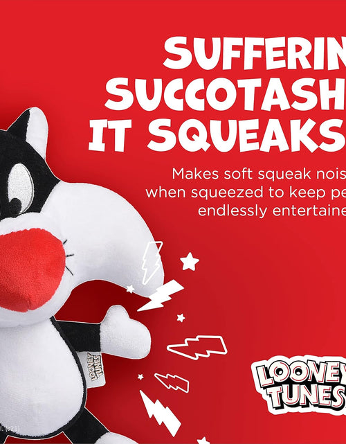 Load image into Gallery viewer, Warner Brothers  Sylvester the Cat Big Head Plush Dog Toy, Stuffed Animal for Dogs, Multiple Sizes - Sylvester Dog Toy- Cute Squeak Toy for Dogs in White, Black, and Red
