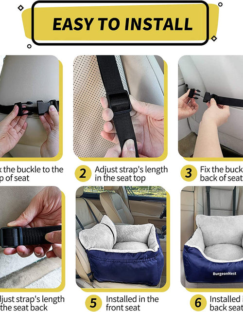 Load image into Gallery viewer, Dog Car Seat for Small Dogs, Fully Detachable and Washable Dog Carseats Small under 25, Soft Dog Booster Seats with Storage Pockets and Clip-On Leash Portable Dog Car Travel Carrier Bed
