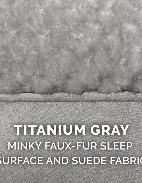 Load image into Gallery viewer, Pet Bed for Dogs and Cats - Plush Minky Faux Fur and Suede Pillow Top Cushion Mattress Egg Crate Orthopedic Dog Bed, Removable Machine Washable Cover - Titanium Gray, Medium

