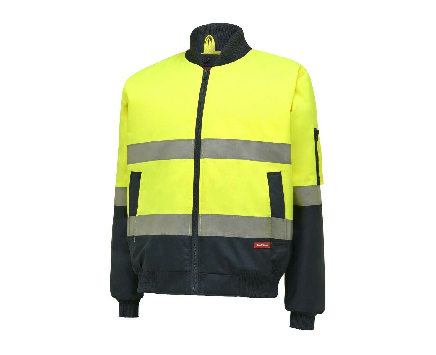 Bomber Jacket Taped Hi-Vis 2 Tone Work Quilted Waterproof Y06675 - Yellow & Navy