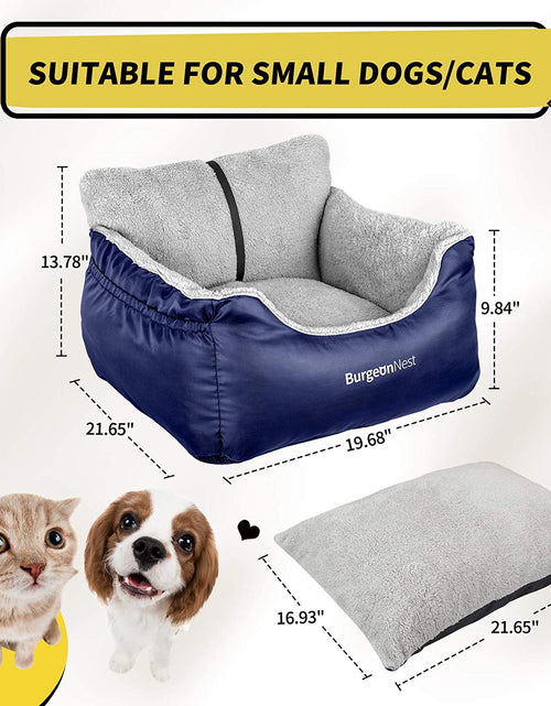 Load image into Gallery viewer, Dog Car Seat for Small Dogs, Fully Detachable and Washable Dog Carseats Small under 25, Soft Dog Booster Seats with Storage Pockets and Clip-On Leash Portable Dog Car Travel Carrier Bed
