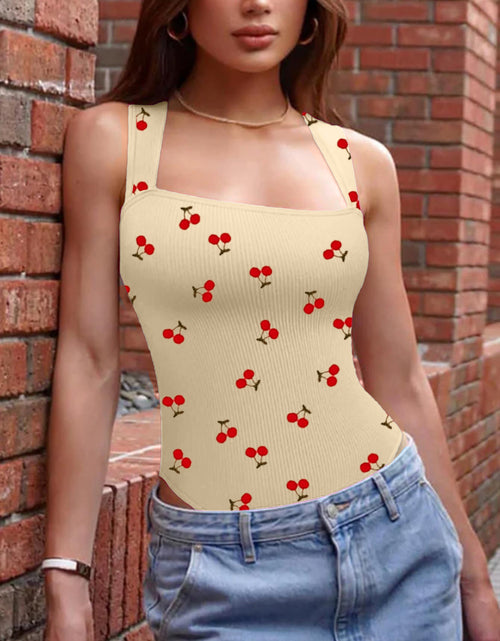 Load image into Gallery viewer, Women&#39;S One-Piece Set Sleeveless Square Neck Skinny Yoga Bodysuit, Women&#39;S Sportswear Clothing
