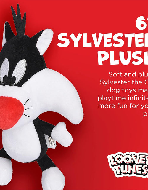 Load image into Gallery viewer, Warner Brothers  Sylvester the Cat Big Head Plush Dog Toy, Stuffed Animal for Dogs, Multiple Sizes - Sylvester Dog Toy- Cute Squeak Toy for Dogs in White, Black, and Red

