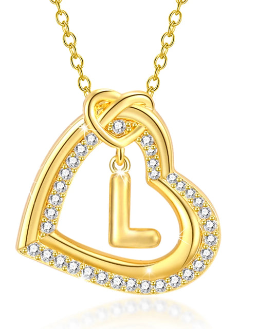 Load image into Gallery viewer, 14K Gold Plated Love Heart Initial Necklaces for Women Girlfriend Mom Wife Daughter CZ Hypoallergenic Bubble Letter a Necklace Pendant Birthday Mother&#39;S Day Jewelry Gifts for Her
