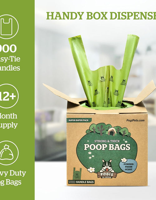 Load image into Gallery viewer, Pogi&#39;S Dog Poop Bags with Handles Bulk - 900 Doggy Poop Bags with Easy-Tie Handles - Leak-Proof, Ultra Thick, Scented Poop Bags for Dogs, Cat Poop Bags
