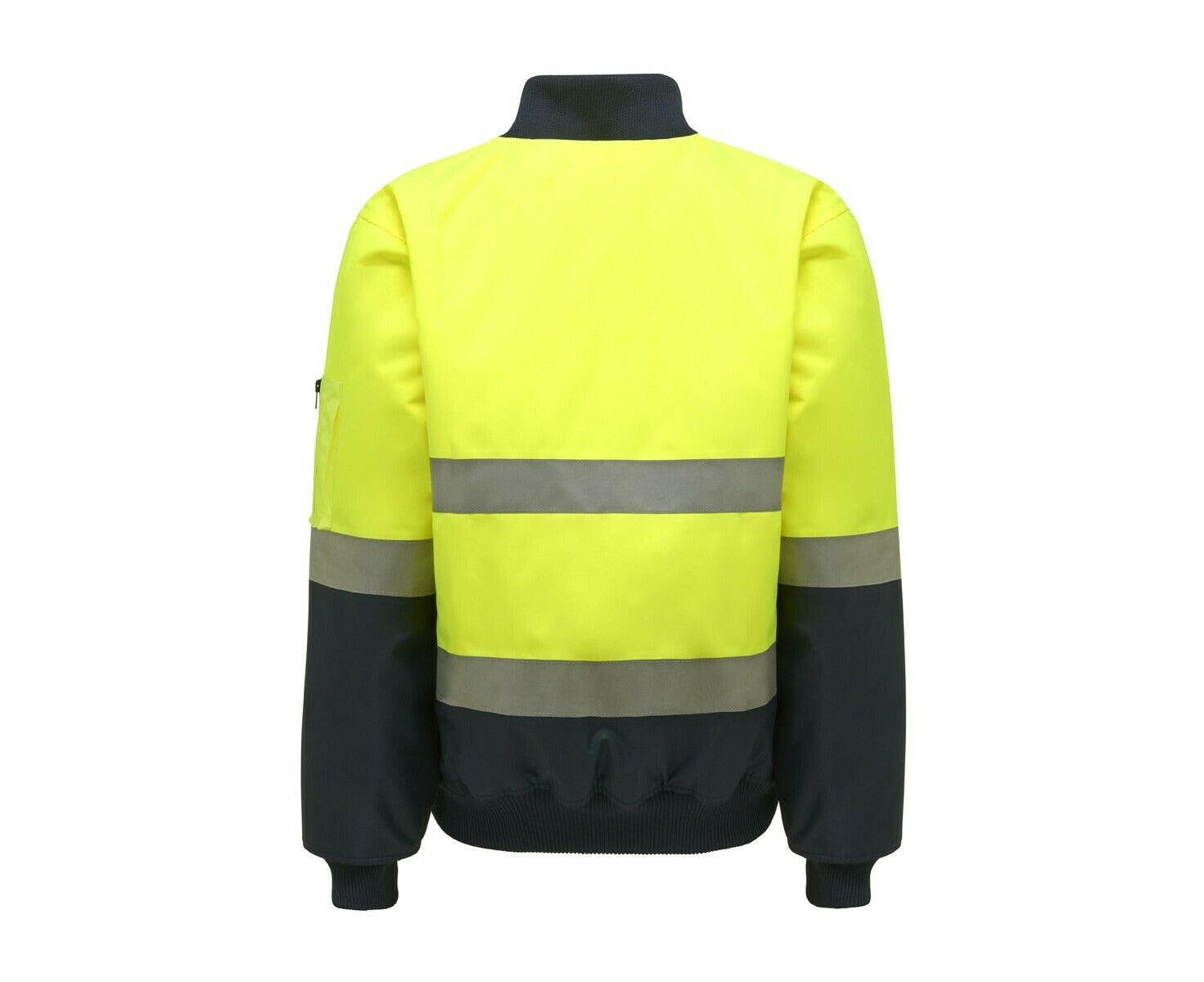 Bomber Jacket Taped Hi-Vis 2 Tone Work Quilted Waterproof Y06675 - Yellow & Navy