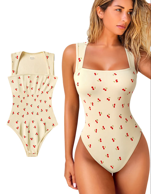 Load image into Gallery viewer, Women&#39;S One-Piece Set Sleeveless Square Neck Skinny Yoga Bodysuit, Women&#39;S Sportswear Clothing
