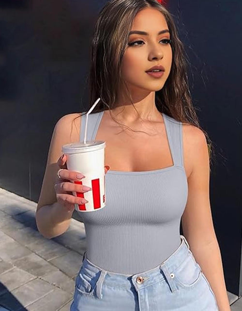 Load image into Gallery viewer, Women&#39;S One-Piece Set Sleeveless Square Neck Skinny Yoga Bodysuit, Women&#39;S Sportswear Clothing
