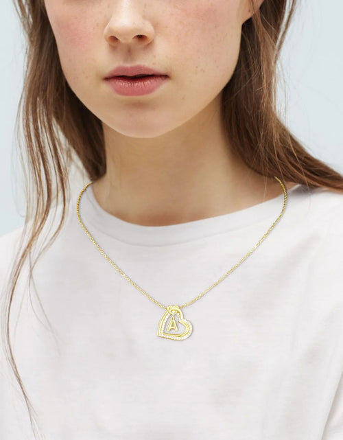 Load image into Gallery viewer, 14K Gold Plated Love Heart Initial Necklaces for Women Girlfriend Mom Wife Daughter CZ Hypoallergenic Bubble Letter a Necklace Pendant Birthday Mother&#39;S Day Jewelry Gifts for Her
