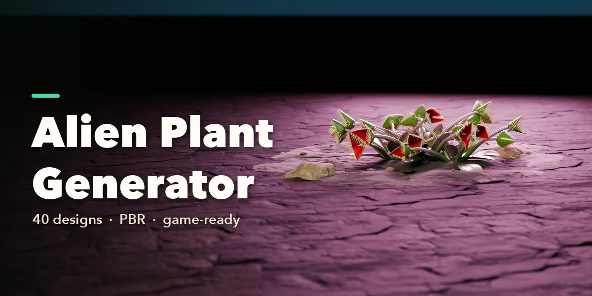 Alien Plant Generator for Blender - 40 Sci-Fi Plants