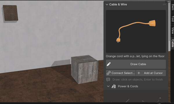 Select two objects, click Connect