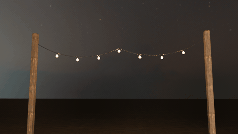 String lights and bunting