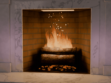 A fire that burns on playback
