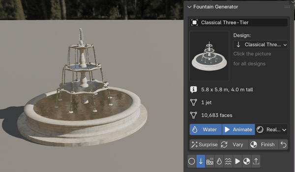 One click, a new fountain