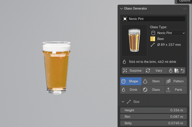 Pick a glass, it fills itself