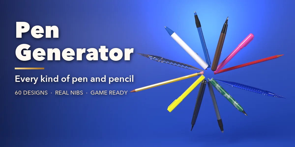 Pen Generator - Pens and Pencils for Blender