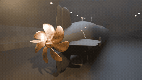 Real skewed propellers