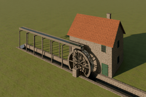 Water mills at work